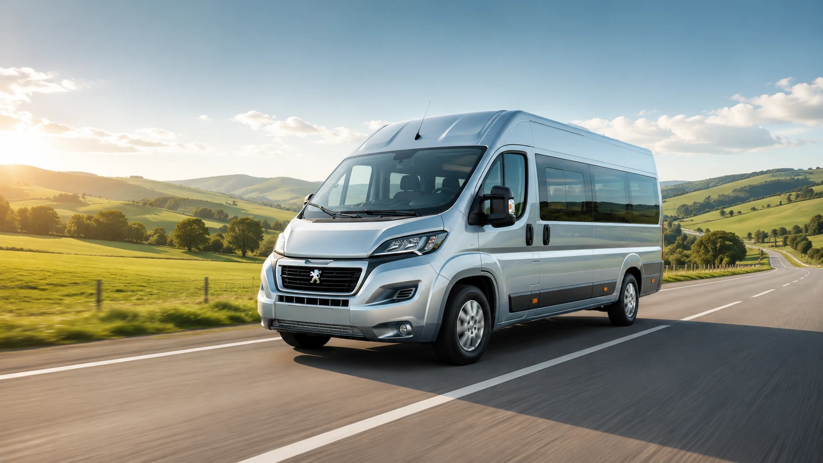 Peugeot Boxer на загородном маршруте