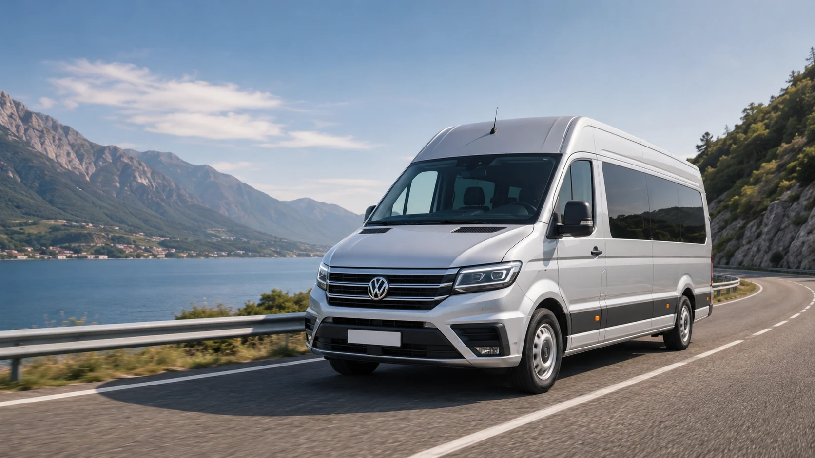 Volkswagen Crafter на горной дороге